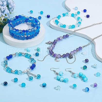   24 Color Imitation Pearl & Crackle & Transparent & Opaque Glass Beads GLAA-PH0002-89B-1