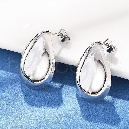 304 Stainless Steel Stud Earrings EJEW-D319-09A-P-1