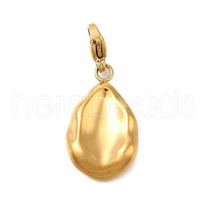 Teardrop 304 Stainless Steel Pendant Decorations STAS-R159-28G-1