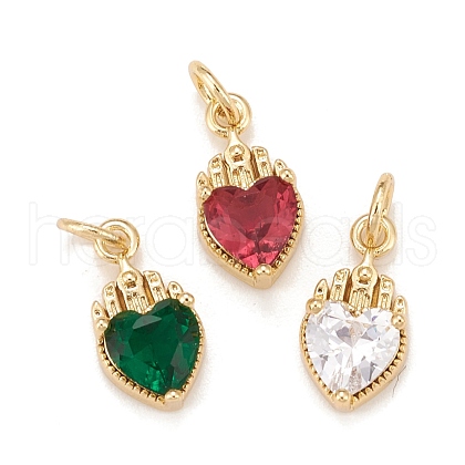 Brass Inlaid Clear Cubic Zirconia Charms KK-A161-29G-1