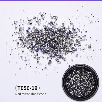 Glass Oval Beads & Rhinestone MRMJ-T056-19-1
