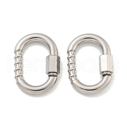 304 Stainless Steel Screw Carabiner Lock Charms STAS-C092-08P-1