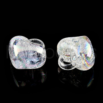 Transparent Crackle Acrylic Pendants MACR-ZX022-29G-1