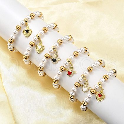 Brass Stretch Bracelets BJEW-C098-04-1