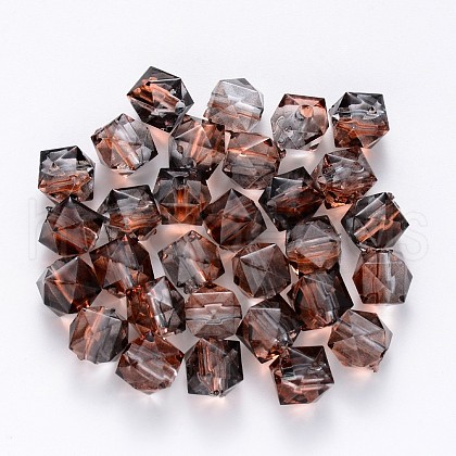 Transparent Spray Painted Crackle Acrylic Beads ACRP-YW0001-01C-1