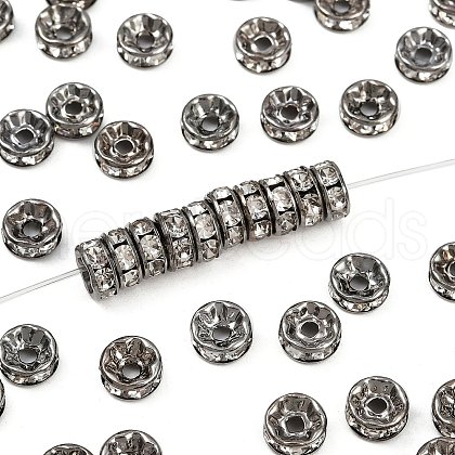 Brass Rhinestone Spacer Beads RB-A014-Z7mm-01B-1