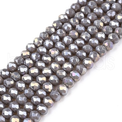 Electroplate Glass Beads Strands EGLA-A044-P2mm-B10-1