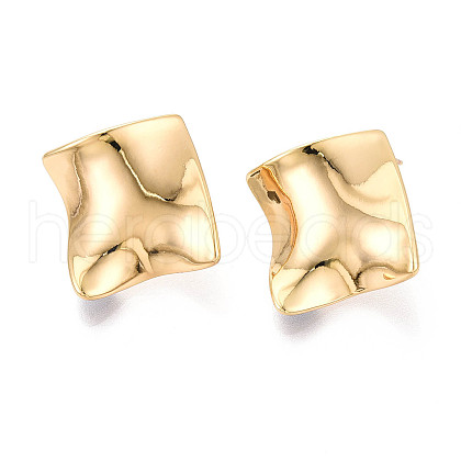 Brass Stud Earrings EJEW-N061-01G-1