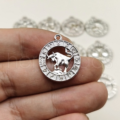 Constellation Themes Alloy Rhinestone Pendants PW-WGDA156-02-1