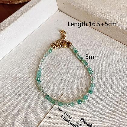 Natural Amazonite Round Beaded Bracelets for Women PB7949-2-1
