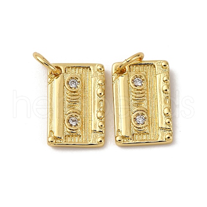 Brass Micro Pave Cubic Zirconia Pendants KK-P308-33G-1