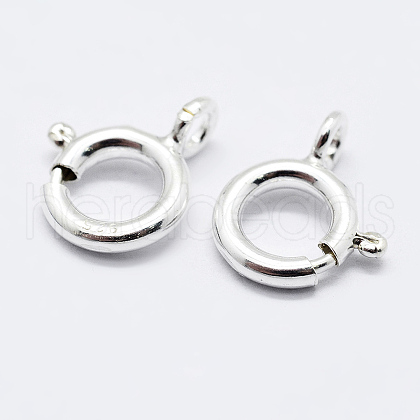925 Sterling Silver Spring Ring Clasps STER-K167-076C-S-1