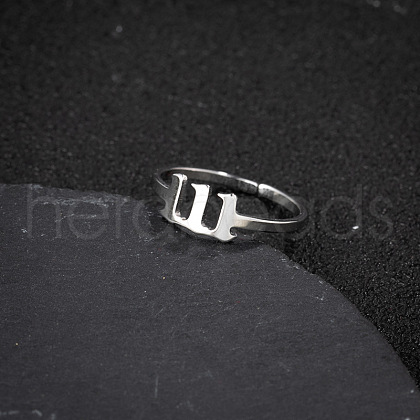 Number 201 Stainless Steel Adjustable Cuff Rings FS-WG22891-02-1
