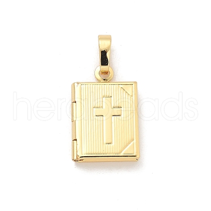 Brass Locket Pendants KK-Z115-01G-01-1