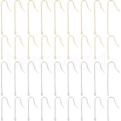 Unicraftale 160Pcs 4 Style 316 Surgical Stainless Steel Earring Hooks STAS-UN0039-38-1