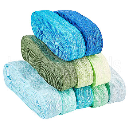 BENECREAT 25 Yards 10 Colors Flat Polyester Elastic Cord OCOR-BC0005-85-1