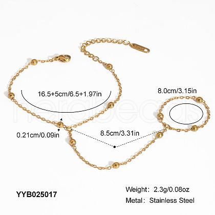 Stainless Steel Satellite Chain Finger Ring Bracelets for Women XO2335-5-1