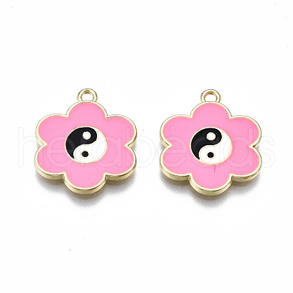 Rack Plating Alloy Enamel Pendants ENAM-T014-01C-RS-1
