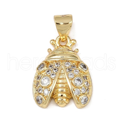 Brass Micro Pave Cubic Zirconia Pendants KK-A260-07E-G-1