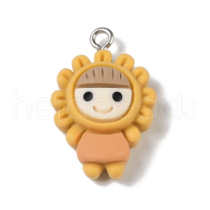 Opaque Resin Pendants RESI-S403-05B-1