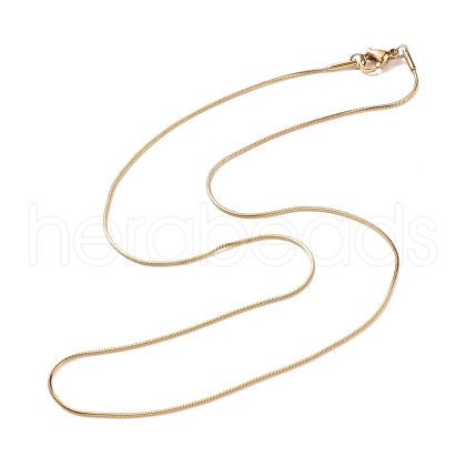 304 Stainless Steel Square Snake Chains Necklaces NJEW-P170-02G-10-1