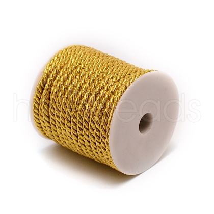 3 Strands Gold With Cotton Braided Rope OCOR-WH0073-10-1