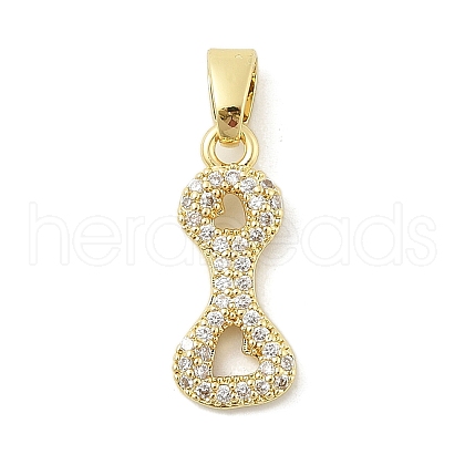 Brass Micro Pave Cubic Zirconia Pendants ZIRC-C012-01G-09-1