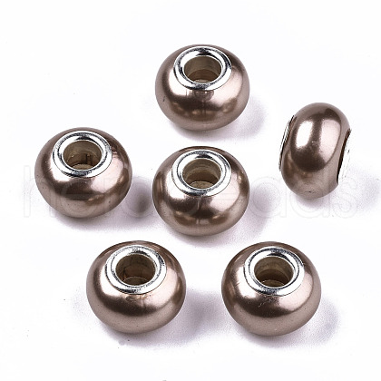 Imitation Pearl Style Resin European Beads RPDL-T003-001B-1