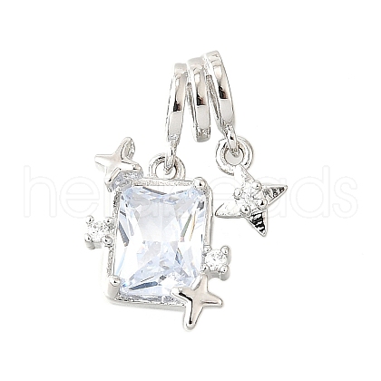 Brass Micro Pave Cubic Zirconia Pendants KK-V008-28P-1
