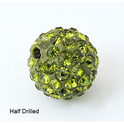 Polymer Clay Rhinestone Beads RB-H258-HD10mm-228-1