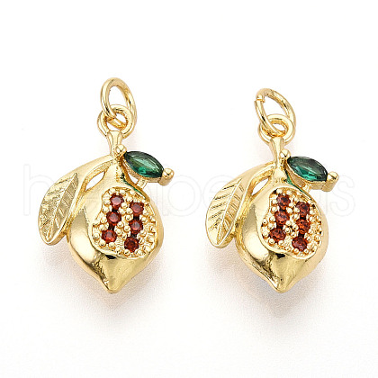 Brass Micro Pave Cubic Zirconia Pendants KK-N265-26G-1