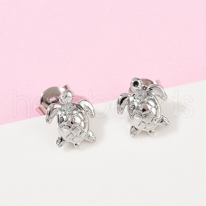 Brass Stud Earrings EJEW-R032-03P-1