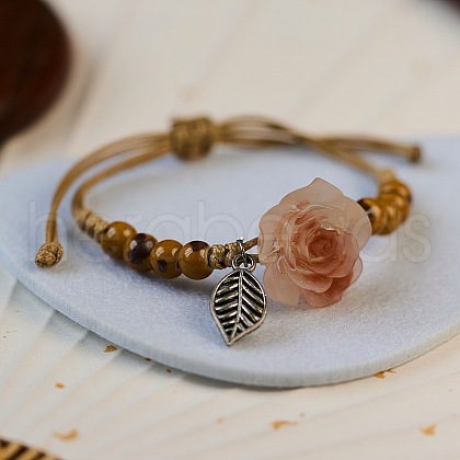 Ceramic Round Beads Braided Beads Bracelets WG31ACA-10-1