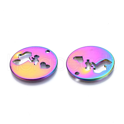 Ion Plating(IP) 201 Stainless Steel Pendants STAS-N098-073M-1