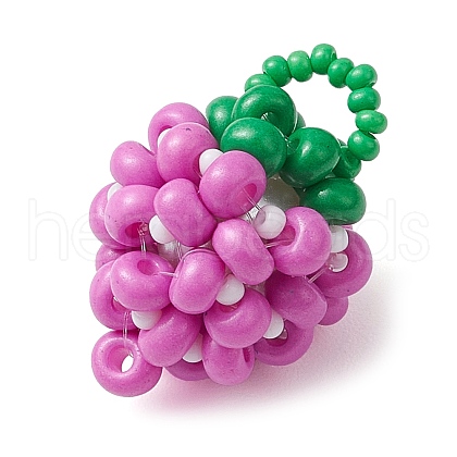 Seed Beads Beaded Charms PALLOY-MZ00331-03-1