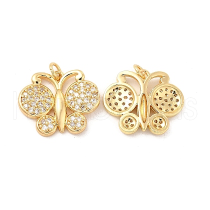 Brass Micro Pave Cubic Zirconia Pendants KK-H441-21G-1