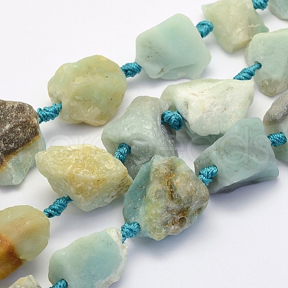 Natural Flower Amazonite Beads Strands G-G697-E05-1