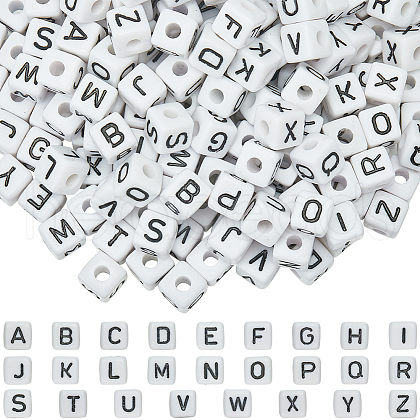 SUNNYCLUE 300Pcs Letter Acrylic European Beads OACR-SC0001-70B-1