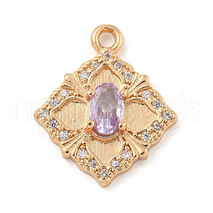 Brass Micro Pave Cubic Zirconia Pendants KK-Z072-03KCG-02-1