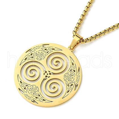 Stainless Steel Pendant Necklaces NJEW-L117-02G-1