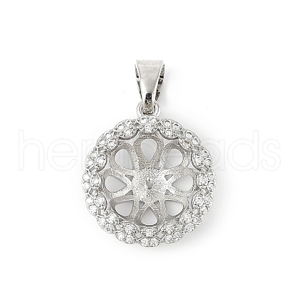 Brass Micro Pave Clear Cubic Zirconia European Dangle Charms Bails KK-K297-55P-1