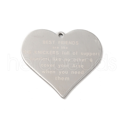 Non-Tarnish 304 Stainless Steel Pendants STAS-D048-02P-1