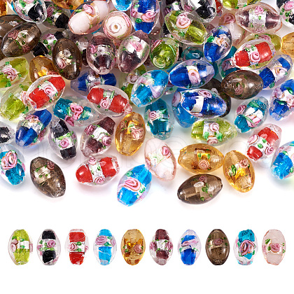 Craftdady Handmade Foil Glass Lampwork Beads LAMP-CD0001-04-1