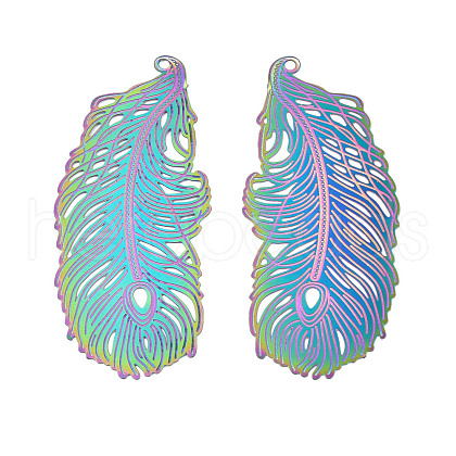 Ion Plating(IP) 304 Stainless Steel Filigree Big Pendants STAS-S118-067-1