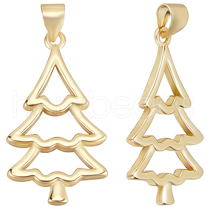 Beebeecraft 10Pcs Christmas Theme Brass Pendants KK-BBC0014-98-1
