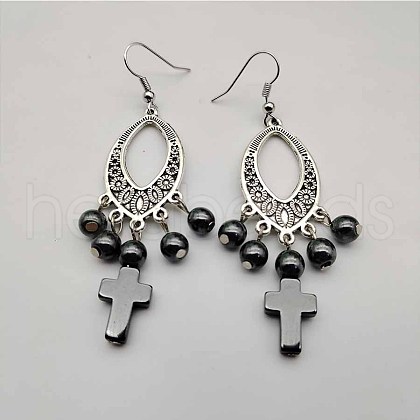 Bohemian Tassel Synthetic Turquoise & Alloy Dangle Earrings for Women RC4749-15-1