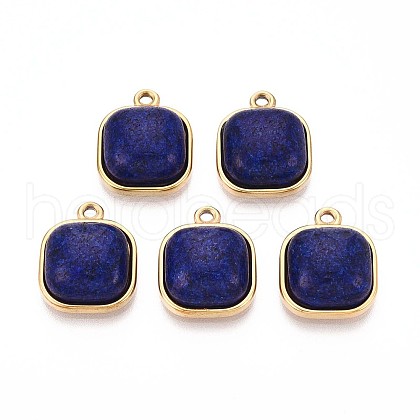 Dyed Natural Lapis Lazuli Square Pendants STAS-N109-211A-G-1