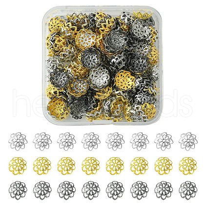 300Pcs 3 Colors Iron Fancy Bead Caps IFIN-YW0001-95-1