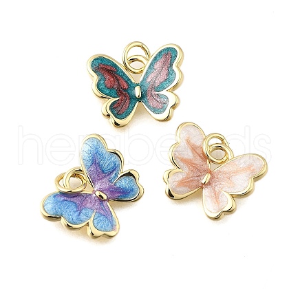 Brass Enamel Charms KK-S523-17G-1