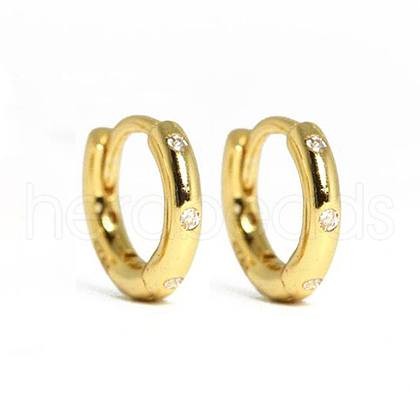 925 Sterling Silver Cubic Zirconia Hoop Earrings ZD9822-1-1